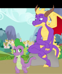 Size: 534x640 | Tagged: safe, artist:kaylathedragoness, spike, dragon, anthro, g4, crossover, spyro the dragon, spyro the dragon (series), style emulation