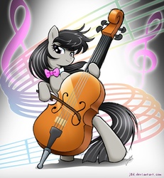 Size: 1214x1313 | Tagged: safe, artist:j8d, octavia melody, earth pony, pony, g4, cello, female, looking at you, mare, musical instrument, playing instrument, solo