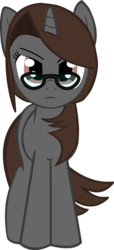 Size: 335x734 | Tagged: safe, artist:neoartimus, artist:sigmavirus1, oc, oc only, oc:sonata, pony, unicorn, turnabout storm, g4, female, glasses, looking at you, mare, simple background, solo, transparent background, vector