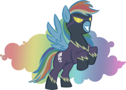 Size: 1123x804 | Tagged: safe, artist:kaizerin, rainbow dash, g4, clothes, costume, rearing, shadowbolt dash, shadowbolts, shadowbolts costume, simple background, transparent background