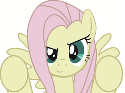 Size: 800x597 | Tagged: safe, artist:thegreatcleave, fluttershy, pegasus, pony, g4, discorded, female, flutterbitch, fourth wall, mare