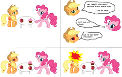 Size: 1233x779 | Tagged: safe, applejack, pinkie pie, g4, comic, idort