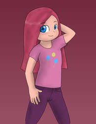 Size: 1445x1855 | Tagged: safe, artist:zekromlover, pinkie pie, human, g4, cute, gradient background, humanized, pinkamena diane pie, young