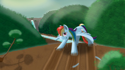 Size: 8192x4606 | Tagged: safe, artist:rulsis, rainbow dash, g4, absurd resolution, wet mane