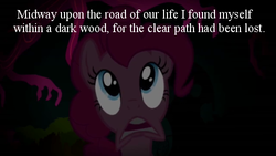 Size: 500x281 | Tagged: artist needed, source needed, safe, pinkie pie, g4, caption, dante's inferno, image macro