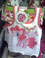 Size: 700x906 | Tagged: safe, pinkie pie, earth pony, pony, g4, clothes, irl, merchandise, photo, shirt, target demographic