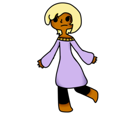 Size: 700x700 | Tagged: safe, artist:endergirl619, dinky hooves, human, g4, clothes, dark skin, female, humanized, simple background, solo, transparent background