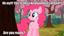 Size: 1280x715 | Tagged: safe, pinkie pie, g4, cherry, cherry blossoms, food, giggling, konami, meme, metal gear, neighponese, random, romance, sakura pie