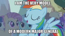 Size: 600x338 | Tagged: safe, rainbow dash, g4, gilbert and sullivan, image macro, the pirates of penzance