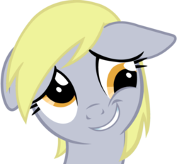 Size: 500x463 | Tagged: safe, artist:artpwny, derpy hooves, pegasus, pony, g4, bust, cute, derpabetes, female, floppy ears, looking at you, mare, portrait, simple background, smiling, solo, transparent background