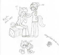 Size: 1280x1200 | Tagged: safe, artist:tehyaoilover, big macintosh, nurse redheart, earth pony, anthro, unguligrade anthro, g4, 30 minute art challenge, female, kissing, male, nursemac, shipping, straight