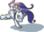 Size: 584x432 | Tagged: safe, artist:ponygoggles, rarity, sweetie belle, pony, unicorn, g4, duo, family, female, filly, foal, mare, ponies riding ponies, riding, siblings, sisters