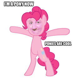 Size: 3000x3000 | Tagged: safe, artist:skiddlezizkewl, pinkie pie, human, g4, caption, face, high res, image macro