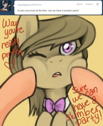 Size: 634x775 | Tagged: dead source, safe, artist:dhui, octavia melody, pinkie pie, g4, ask, tired pie