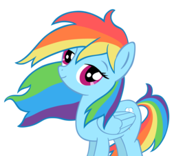 Size: 10000x9031 | Tagged: safe, artist:sapphirebeam, rainbow dash, pegasus, pony, g4, absurd resolution, bedroom eyes, female, looking at you, mare, show accurate, simple background, solo, transparent background, vector, wavy mane, windswept mane