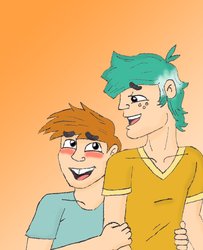 Size: 900x1107 | Tagged: safe, artist:ordinarydraw, snails, snips, human, g4, gay, humanized, male, ship:snaps, shipping