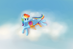 Size: 3000x2000 | Tagged: safe, artist:bistromatic, rainbow dash, scootaloo, pegasus, pony, g4, cloud, duo, female, filly, foal, high res, lying down, mare, prone, sleeping