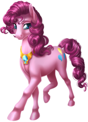 Size: 935x1296 | Tagged: safe, artist:kittehkatbar, pinkie pie, earth pony, pony, g4, duo, element of laughter, female, hoers, mare, simple background, solo, transparent background