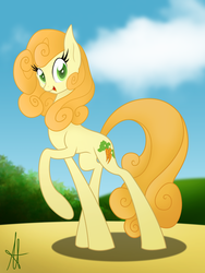 Size: 1774x2363 | Tagged: safe, artist:ardas91, carrot top, golden harvest, earth pony, pony, g4, concave belly, female, lanky, long legs, mare, open mouth, skinny, solo, tall, thin