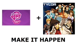 Size: 1337x796 | Tagged: safe, g4, all caps, exploitable meme, make it happen, meme, meta, my little pony logo, the irresponsible captain tylor