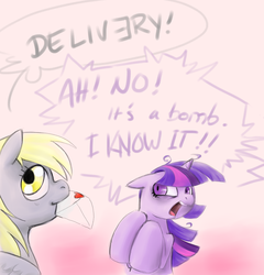 Size: 1776x1851 | Tagged: safe, artist:madcookiefighter, derpy hooves, twilight sparkle, pegasus, pony, g4, duo, female, mare