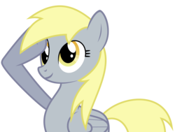 Size: 3971x3000 | Tagged: safe, artist:puetsua, edit, derpy hooves, pegasus, pony, g4, female, high res, mare, rainbow dash salutes, recolor, salute, simple background, solo, transparent background, vector