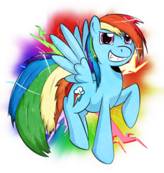 Size: 980x1038 | Tagged: safe, artist:jaydencurtis, rainbow dash, pegasus, pony, g4, female, mare, rainbow background, solo