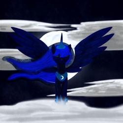 Size: 1422x1422 | Tagged: safe, artist:jaydencurtis, princess luna, alicorn, pony, g4, female, mare, moon, night, solo