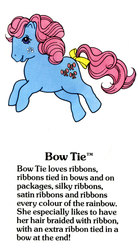 Size: 550x1000 | Tagged: safe, bow tie (g1), g1, official, g1 backstory, my little pony fact file