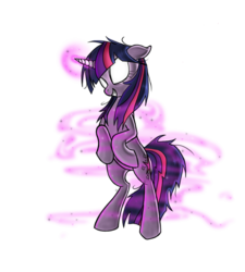 Size: 880x978 | Tagged: safe, artist:myhysteria, twilight sparkle, pony, unicorn, g4, duo, female, glowing eyes, magic, mare