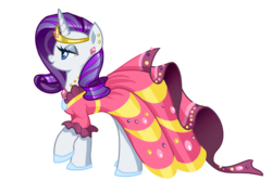 Size: 1800x1200 | Tagged: safe, artist:lelittleluna, rarity, pony, unicorn, g4, clothes, dress, female, gala dress, mare, simple background, solo, transparent background