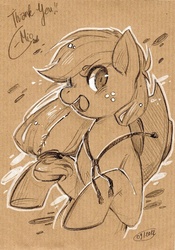 Size: 485x694 | Tagged: safe, artist:mi-eau, applejack, earth pony, pony, g4, female, mare, open mouth, solo, traditional art