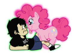 Size: 454x340 | Tagged: safe, artist:allhailweegee, pinkie pie, human, g4, bandage, crossover, dan, dan vs, filly, younger