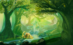 Size: 1200x750 | Tagged: safe, artist:lukeine, applejack, earth pony, pony, g4, drinking, female, forest, mare, river, scenery, solo, water