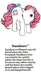 Size: 550x1000 | Tagged: safe, sundance, g1, official, g1 backstory, my little pony fact file