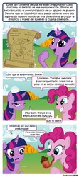 Size: 640x1440 | Tagged: safe, pinkie pie, twilight sparkle, g4, spanish, translation