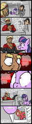 Size: 800x3025 | Tagged: source needed, useless source url, safe, artist:gavalanche, big macintosh, twilight sparkle, earth pony, pony, g4, comic, comic sans, commander badass, male, manly guys doing manly things, stallion