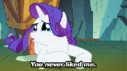 Size: 400x225 | Tagged: safe, edit, edited screencap, screencap, rarity, pony, a dog and pony show, g4, animated, blatant lies, cart, female, harness, marshmelodrama, solo