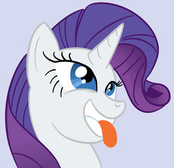 Size: 1038x1000 | Tagged: safe, artist:flashinthepan, rarity, pony, unicorn, g4, bust, female, mare, reaction image, solo, tongue out