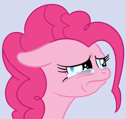 Size: 1066x1000 | Tagged: safe, artist:flashinthepan, pinkie pie, earth pony, pony, g4, about to cry, alone, crying, female, frown, mare, reaction image, sad, sad eyes, solo, tears of pain