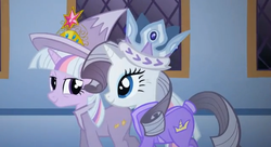 Size: 637x347 | Tagged: dead source, safe, clover the clever, princess platinum, rarity, twilight sparkle, g4, female, older, youtube link