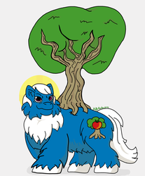 Size: 1024x1236 | Tagged: safe, artist:tricornking, fluffy pony, christianity, fluffy pony original art, god, godfluffy, ponified, religious, tree of life, yahweh