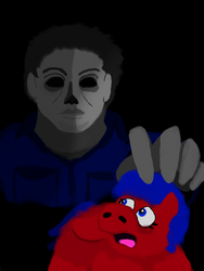 Size: 512x680 | Tagged: safe, artist:mr tiggly the wiggly walnut, fluffy pony, halloween, michael myers