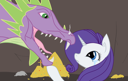 Size: 1255x797 | Tagged: safe, artist:fribox, rarity, spike, g4, female, male, ship:sparity, shipping, straight