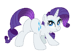 Size: 1050x750 | Tagged: safe, artist:aleximusprime, rarity, pony, unicorn, g4, animated, butt, butt shake, female, mare, plot, rearity, shake, simple background, solo, transparent background