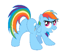 Size: 1000x750 | Tagged: safe, artist:aleximusprime, rainbow dash, pegasus, pony, g4, animated, butt, butt shake, female, mare, plot, shake, simple background, solo, transparent background
