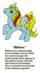 Size: 550x1000 | Tagged: safe, ribbon (g1), g1, official, g1 backstory, my little pony fact file