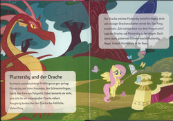 Size: 1721x1200 | Tagged: safe, basil, fluttershy, dragon, comic:fluttershy und der drache, g4, german comic, official, butterfly net, german, story, translated in the comments