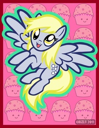 Size: 850x1100 | Tagged: safe, artist:crizltron, derpy hooves, pegasus, pony, g4, female, mare, muffin, solo