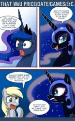 Size: 550x888 | Tagged: safe, artist:johnjoseco, derpy hooves, nightmare moon, princess luna, alicorn, pony, ask princess molestia, gamer luna, g4, ask, comic, wii u